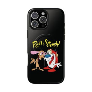 Fundas magnéticas resistentes de Ren y Stimpy, con diseño de dibujos animados, regalo único para coleccionistas, estilo retro, divertidas y funcionales.