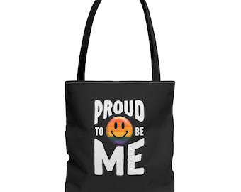Pride Tote Bag, LGBTQ Shoulder Bag, Rainbow Tote, LGBT Gift, LGBTQ Rights Handbag, Proud to be Me Purse, pride bag, Rainbow Bag, Gay Pride