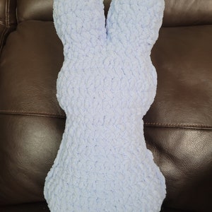 Adorable Blue Large Create your own Family Peeps Marshmallow Bunny Bunnies Rabbit Easter Home Nursery Decoration Crochet pillow Amigurimi