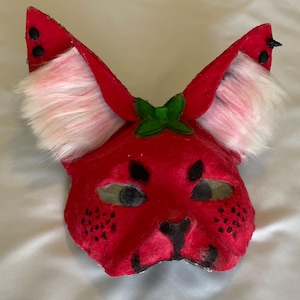 strawberry cat mask