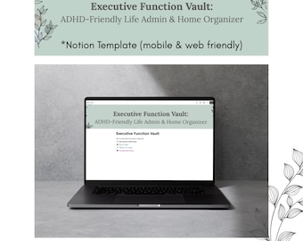 Neurodivergent Organizer Notion Template | ADHD-Friendly Life Admin & Home Management System for Mental Clarity