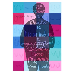 Audre Lorde quote, intersectional diversity digital print, feminist social justice typography download