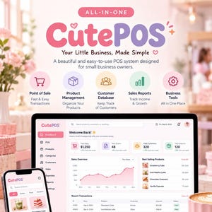 Modelo HTML CutePOS | Sistema POS completo para pequenas empresas (Download digital)
