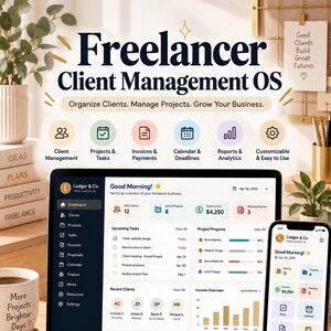 Panel zarządzania klientami Freelancer, CRM, śledzenie projektów, śledzenie czasu, menedżer faktur (szablon HTML)