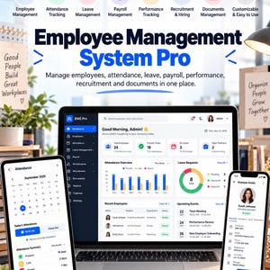 System zarządzania pracownikami Pro | Panel HR, Obecność, Płace, Rekrutacja (Produkt cyfrowy)