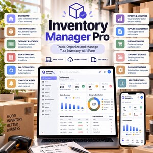 Inventory Manager Pro HTML Template | Stock Tracker Dashboard (Digital Download)