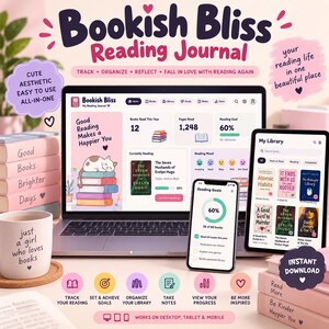 Digital Reading Journal | Book Tracker, Goals, Library (HTML)