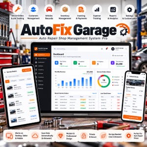 Werkstattmanagementsystem für Autoreparaturen | Dashboard für Kfz-Werkstätten (Digitaler Download)