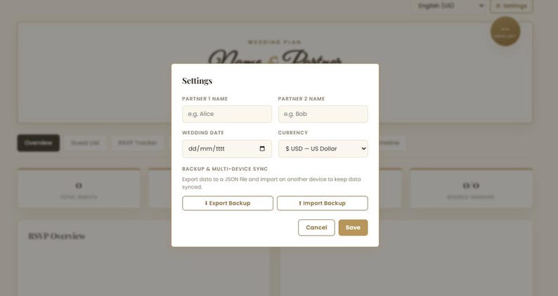 Interactive Wedding Planner | Budget, Guest List, Checklist (digital ...