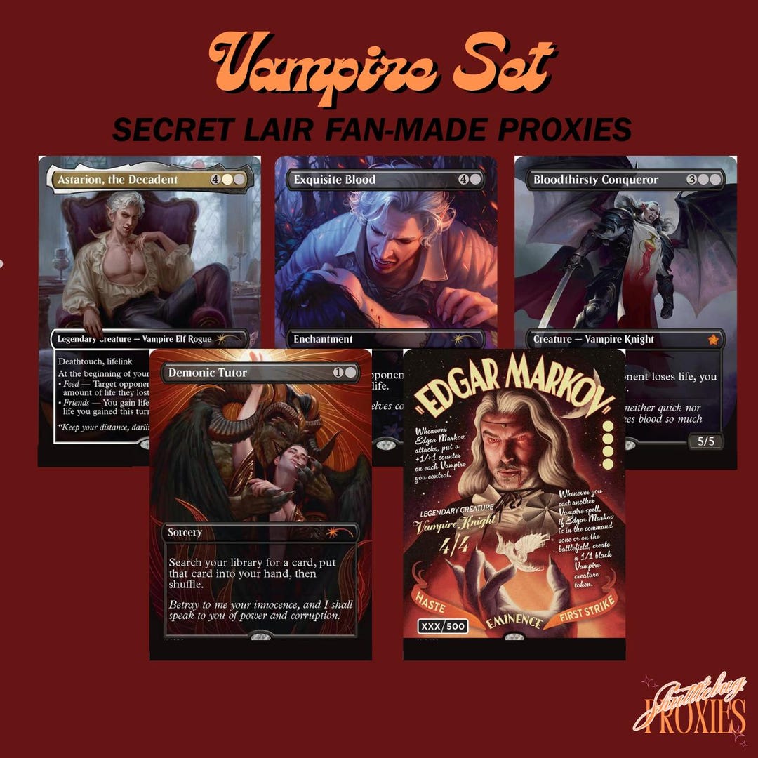 Vampire Set Secret Lair Drop Magic the Gathering Fan Made PROXIES - Etsy
