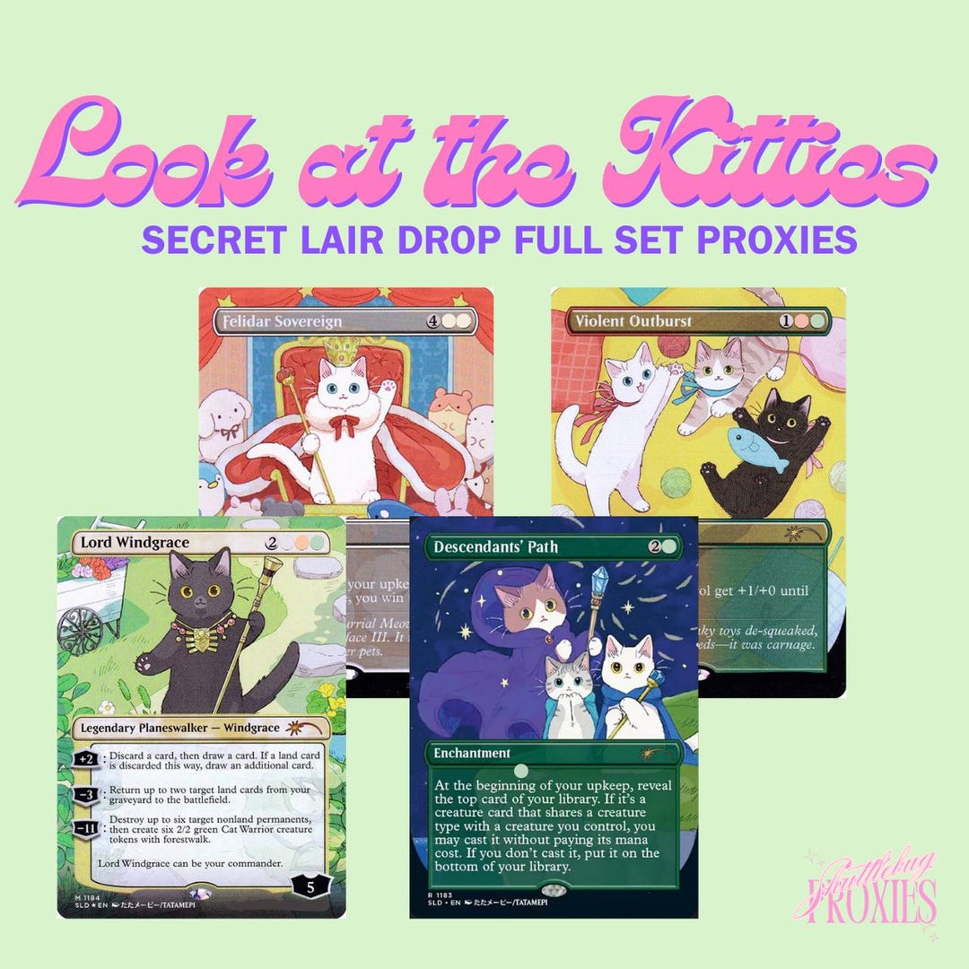 Look at the Kitties Secret Lair Magic the Gathering Full Set Look at the Kitties Secret Lair Magic the Gathering Full Set