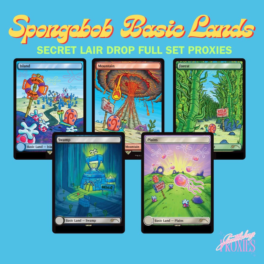 Spongebob Secret Lair Drop Basic Lands FULL SET Magic the