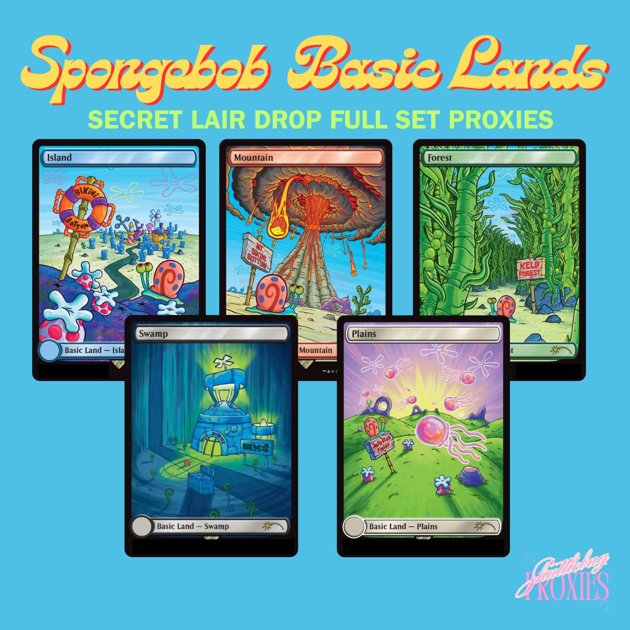 Spongebob Secret Lair Drop Basic Lands FULL SET Magic the