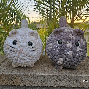 Crochet Loaf Cat amigurumi plushie, Amigurumi cat, safety eyes, embroidery eyes, Kittens, stuffed soft animal toys, for baby, kids & adults