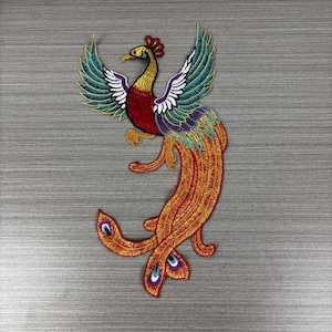 Sticker oiseau brodé au point de patch Phoenix