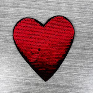 Parche de corazón rojo con brillantina, parche con forma de corazón, parche con brillantina, parche con calcomanía para planchar
