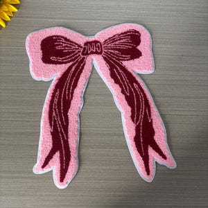 Toppa con fiocco squisita, elegante toppa con fiocco rosa, toppa cucita