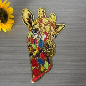 Prachtige stickers met hertenkop, paillettenpatches, hertenkoppatches met pailletten voor bovenkleding, T-shirts en kledingdecoratiepatches