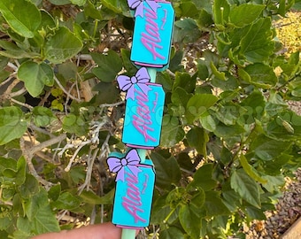 Alani with Bow - Straw Charm - Custom Straw Accessory - Drink Topper