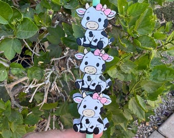Cow- Straw Charm - Custom Straw Accessory - Drink Topper