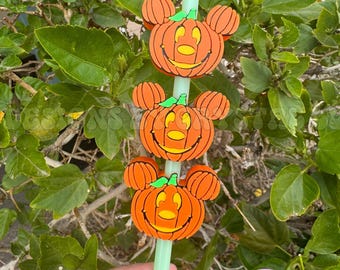 Pumpkin - Straw Charm - Custom Straw Accessory - Drink Topper