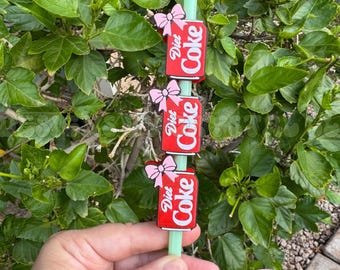 Diet Coke- Straw Charm - Custom Straw Accessory - Drink Topper