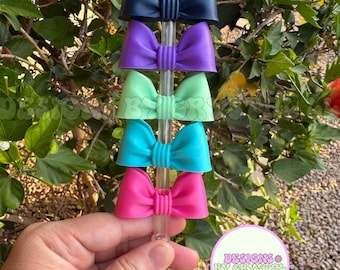 Bow Straw Topper for Tumblers | Reusable Stanley Cup Accessory, Multiple Colors