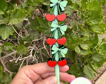 Cherries with Bow- Straw Charm - Custom Straw Accessory - Drink Topper