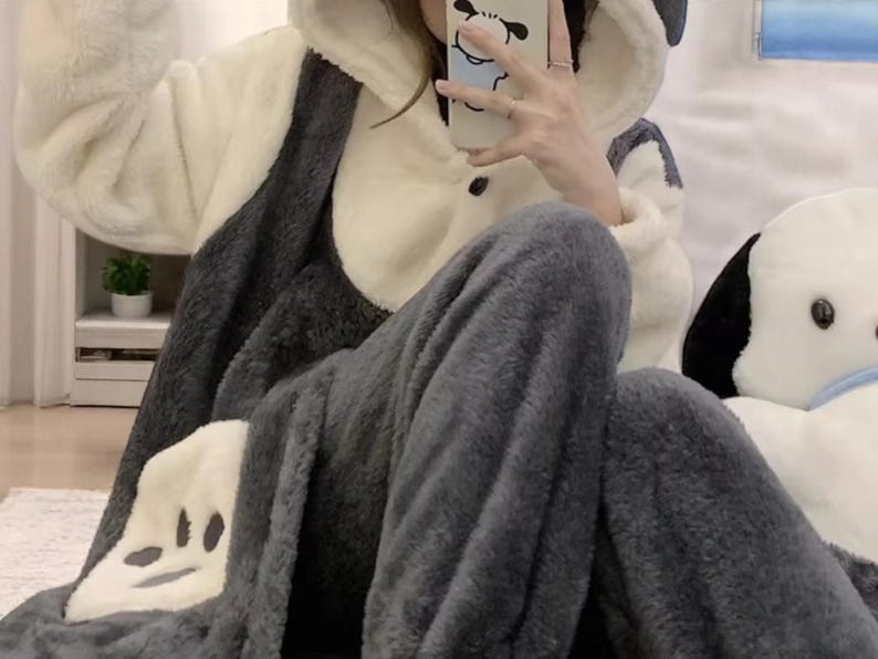 Luxurious Plush Hooded Two-Piece Set