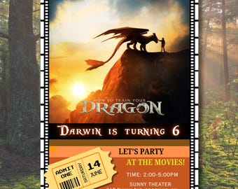 Editable How To Train Your Dragon Movie Ticket Birthday Invitation, Dragon Movie Ticket Invitation,How To Train Your Dragon Movie Party 2025