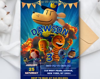 Editable Dog Man Birthday Invitation, Dog Man Invitation, Editable Kids Birthday Invitation, Dog Man Movie Invitation, Dog Man Birthday