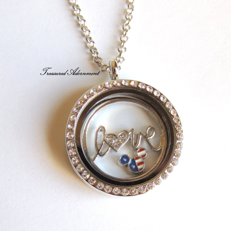 READY TO SHIP Floating Locket Necklace Love Disney Necklace Etsy