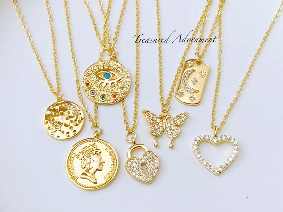 Jewelry Affairs Pendentif cœur en or jaune 14 carats, 18 x 18 mm, grand, or jaune, sans pierre précieuse, Or jaune, Pas de gemme