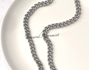 Curb Chain Necklace, Stainless Steel chain, Simple Necklace