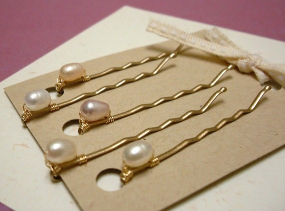 Single pearl hair pins discount