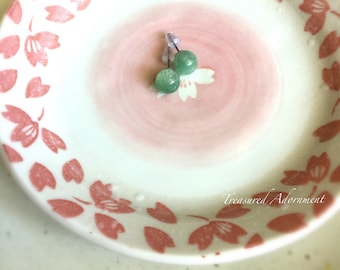 Orecchini a perno in giada verde da 8 mm, pietre preziose, orecchini a perno, moda primavera estate, regalo per la festa della mamma, regalo per lei