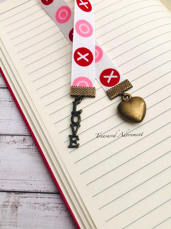 Bookmark Valentine's Day Bookmark Ribbon Bookmark Heart 