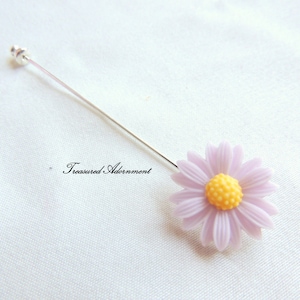 Hijab pin, Lavender Margaret Hijab pin Scarf pin, Coral Flower Hijab pin, Hat Stick pin, Ramadan gift, gift for Eid, Thank you gift