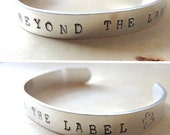 Beyond The Label, Hand Stamped Cuff Bracelet, Autism jewelry, Holiday gift, Autism Awareness bracelet, unisex, Puzzle Piece, Fundraiser