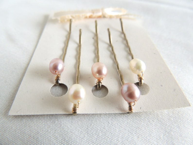 Pearl Hair Pins Single Freshwater Pearl Bobby Pins Gold Set Etsy