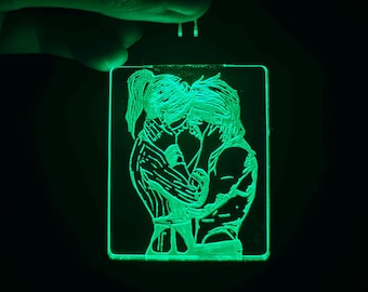 Arcane Vi and Caitlyn Keychain: RGB Light-Up Lesbian Love Scene