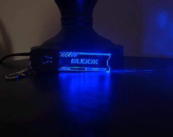Custom Cyberpunk RGB LED Name Keychain #2 – Personalized Acrylic Edge-Lit Keychain | Gamer, Hacker, Tech Gift