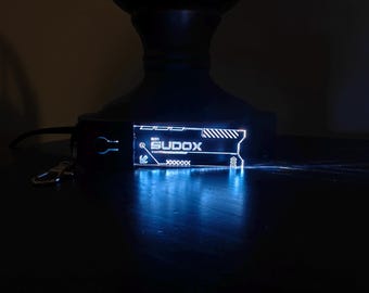 Custom Cyberpunk RGB LED Name Keychain #3 – Personalized Acrylic Edge-Lit Keychain | Gamer, Hacker, Tech Gift