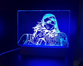 League Of Legends Arcane CaitVi - "Dirt Under Your Nails" Acrylic LED Lamp and Stand
