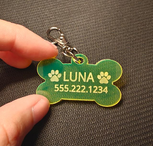 Personalized Acrylic Pet Tags – Custom Laser-engraved Bone-shape Name ...