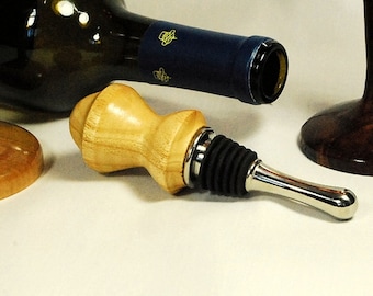 Handmade Osage Orange Wood Wine Stopper: Stainless Steel Bar Accessory