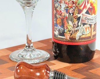 Wine Bottle Stopper Handcrafted from Bubinga Wood , Stainless Steel