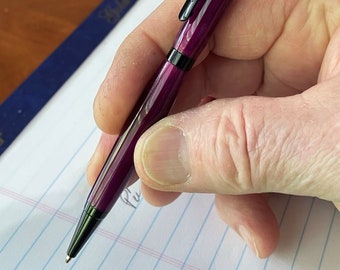 Slim Ballpoint Pen - Purple Acrylic & Black Chrome, By ASHWoodshops