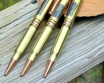 American Flag Bullet Pen, Upcycled .308 Casing, Tactical Gift