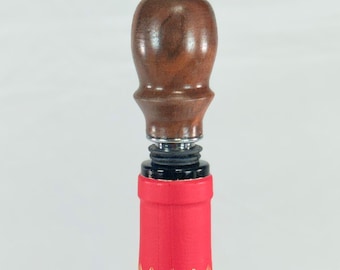 Tappo per bottiglia di vino in legno, radica di noce, realizzato a mano - Acciaio inossidabile